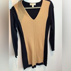 MICHAEL by Michael Kors Black & Camel Sweater dress